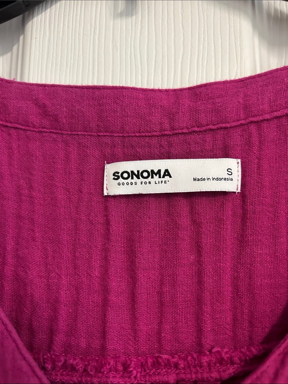 Sonoma Magenta Button-Front Midi Dress. WORN ONCE - Picture 3 of 11